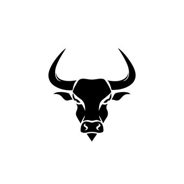 Charging Bull Logo Monochrome Design Style