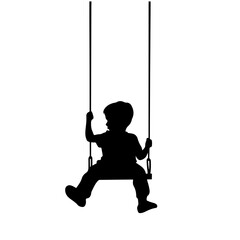 Children Swing Logo Monochrome Design Style