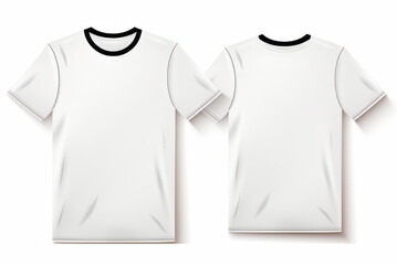White t-shirt template, front and back view,