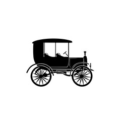 Fototapeta na wymiar Coach Carriage Logo Monochrome Design Style