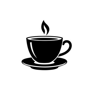 Coffee Cup Logo Monochrome Design Style