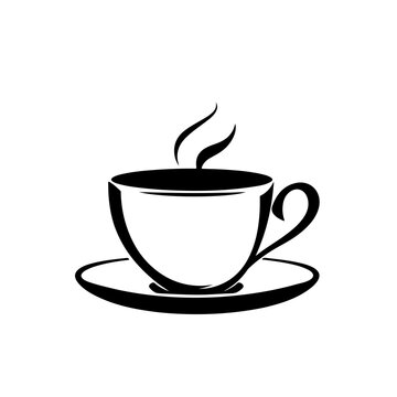 Coffee Silhouette Logo Monochrome Design Style