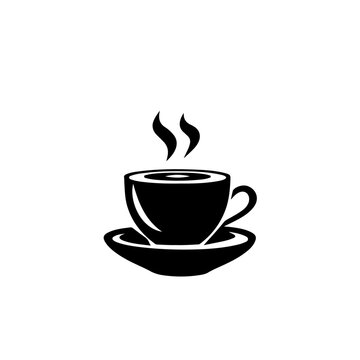 Coffee Silhouette Logo Monochrome Design Style