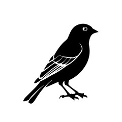 Common Chaffinch Bird Logo Monochrome Design Style - obrazy, fototapety, plakaty
