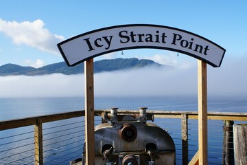  Icy Strait Point Sign in pier - Alaska
