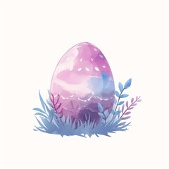pink purple egg leaves illustration sticker vibes maker cold color temperature new song overgrowth guardian project spring - obrazy, fototapety, plakaty