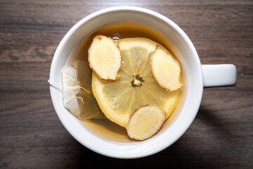 Tea with lemon and ginger