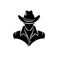 Cowboy Logo Monochrome Design Style