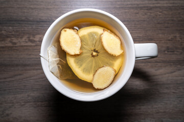Tea with lemon and ginger
