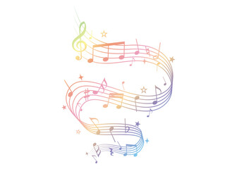 カラフルポップな音符