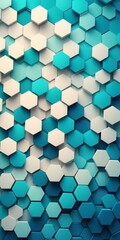 Hexagonal Shapes in White and Cyan