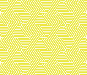 Abstract geometric pattern with stripes, lines. Seamless vector background. White and yellow ornament. Simple lattice graphic design