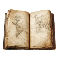Atlas (map book), transparent background, isolated image, generative AI