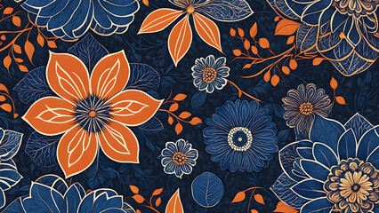 Batik background digital illustration 