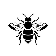 Cute Bee Logo Monochrome Design Style