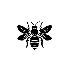 Cute Bee Logo Monochrome Design Style