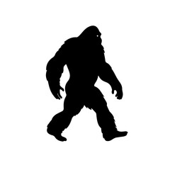Cute Bigfoot Logo Monochrome Design Style