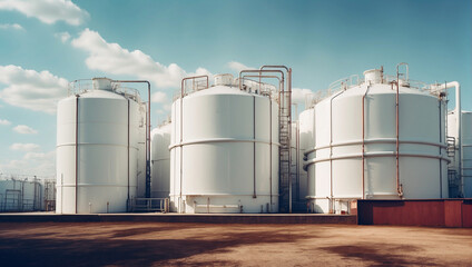Chemical industry tank storage white