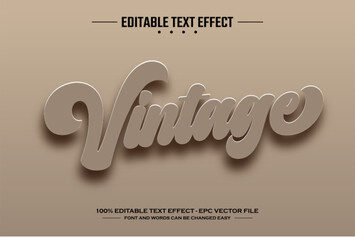 Vintage 3D editable text effect template