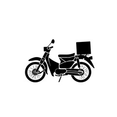 Delivery Motorcycle Logo Monochrome Design Style