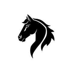 Horse head in profile Logo Monochrome Design Style