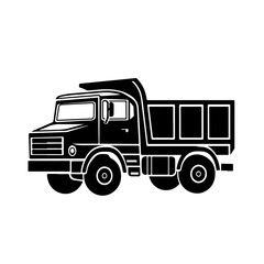 large dump truck Logo Monochrome Design Style