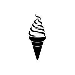 simple ice cream cone Logo Monochrome Design Style