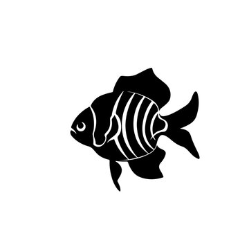 simple fish Logo Monochrome Design Style