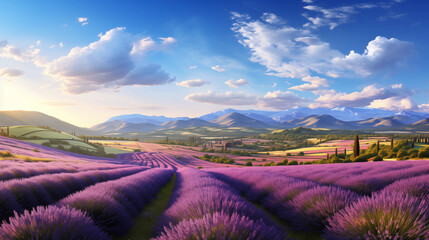 Detailed Lavender Fields: Close-Up Landscape Photography with High Resolution and Exquisite Details