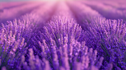 Fototapeta premium Captivating Lavender: Illustrating Fields in High-Resolution Close-Up Landscape Photography with Detail