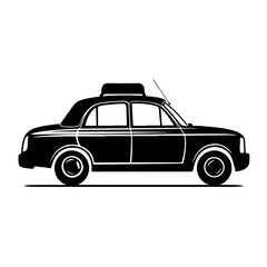 Taxi Cab Logo Monochrome Design Style