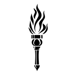 Torch Logo Monochrome Design Style - obrazy, fototapety, plakaty