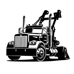 Tow Trucking Logo Monochrome Design Style
