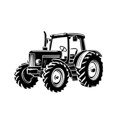 Tractor Design Logo Monochrome Design Style