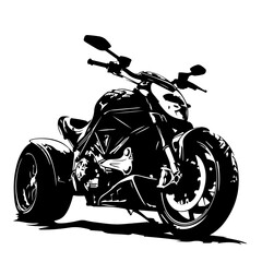 Trike Motorcycle Modern Logo Monochrome Design Style - obrazy, fototapety, plakaty