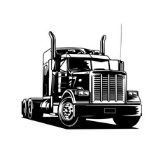 Trucker Logo Monochrome Design Style