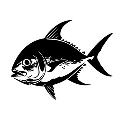 Tuna Logo Monochrome Design Style
