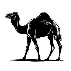 Walking Camel Logo Monochrome Design Style