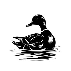 Wild Duck Logo Monochrome Design Style