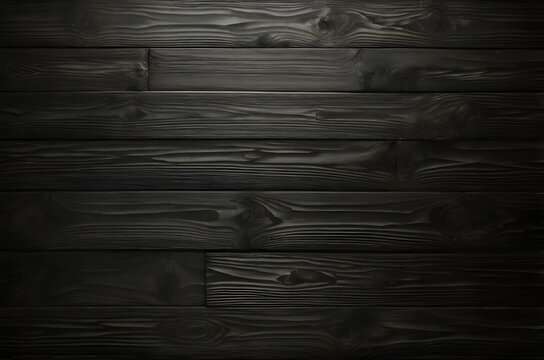 Black wooden surface. Top view. Free space for text.