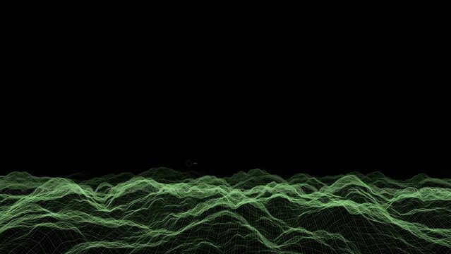 wireframe terrain fly through retro 80s tv video game look