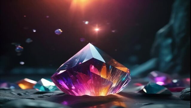 Realistic colorful crystal cinematic light fantasy