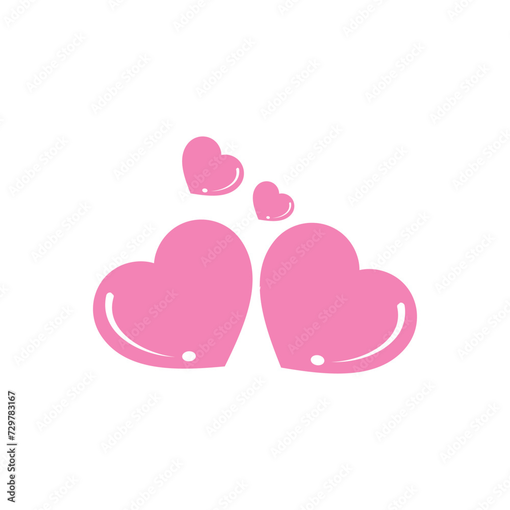 Poster pink heart logo icon