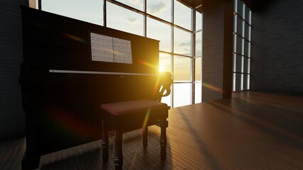 piano, grand piano with simple background