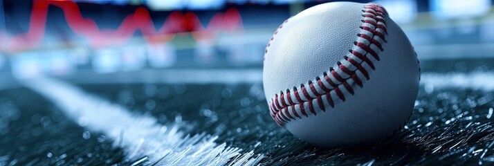 Sports betting concept with charts and graph with baseball 