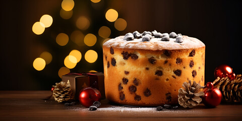 Obraz na płótnie Canvas 'Panettone is the traditional Italian dessert for Christmas, best panettone for Christmas.