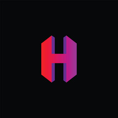 Obraz premium h gradient color text Logo Design 