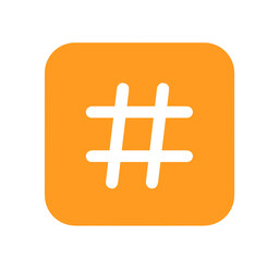 シンプルなオレンジ色のハッシュタグ