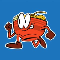 groovy ramen mascot vector illustration