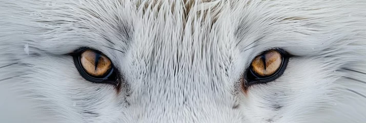 Foto auf Acrylglas Polarfuchs Closeup of arctic fox eyes. Animal photograph made with generative AI